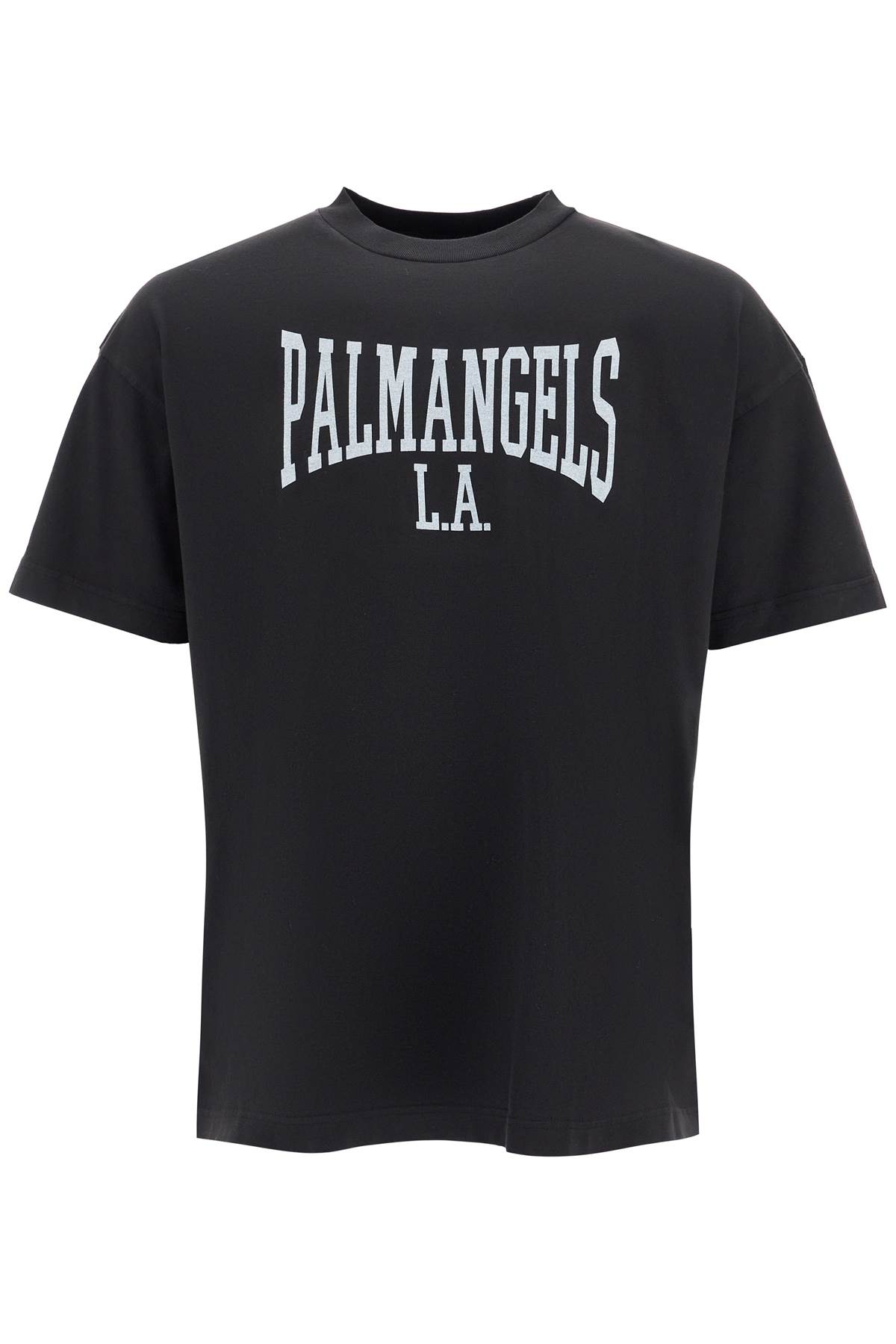 Shop Palm Angels College Print T-shirt In Black Off White (black)