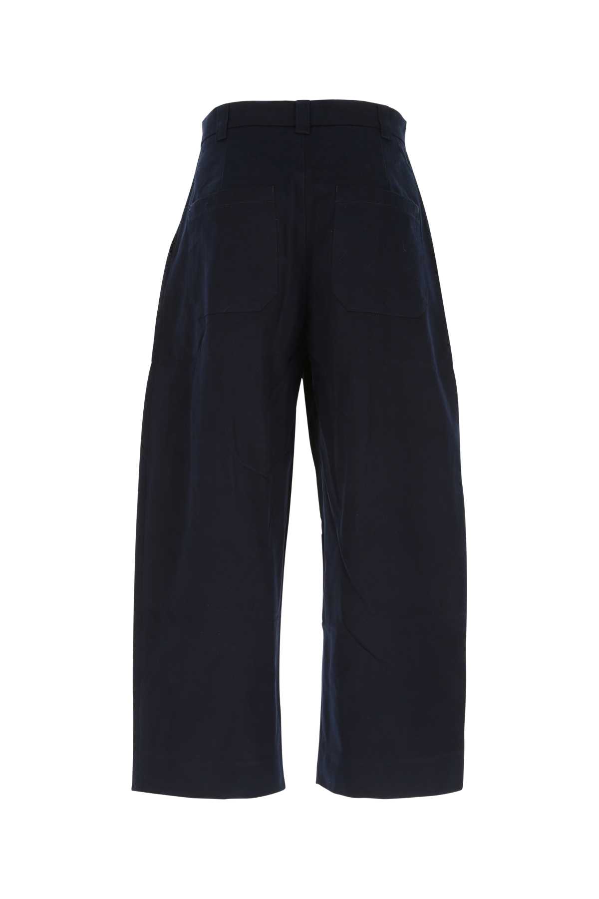 Studio Nicholson Navy Blue Cotton Sorte Pant In Black