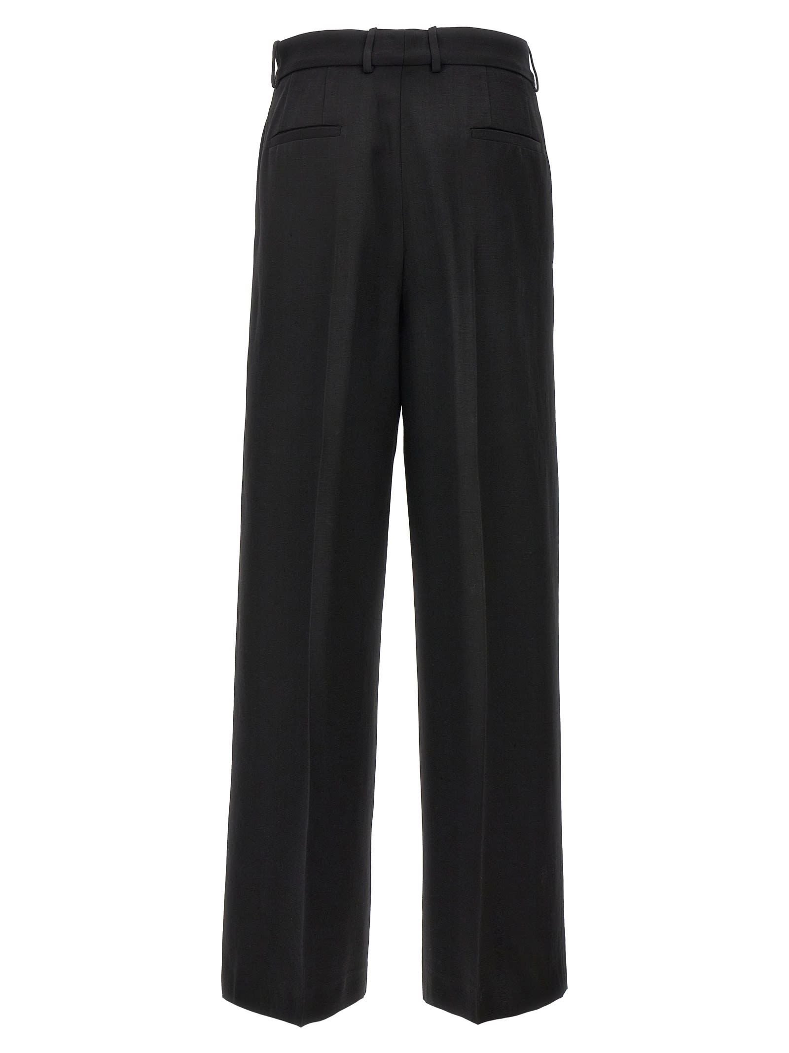 Jil Sander Elasticated-waist Wide-leg Trousers In Black