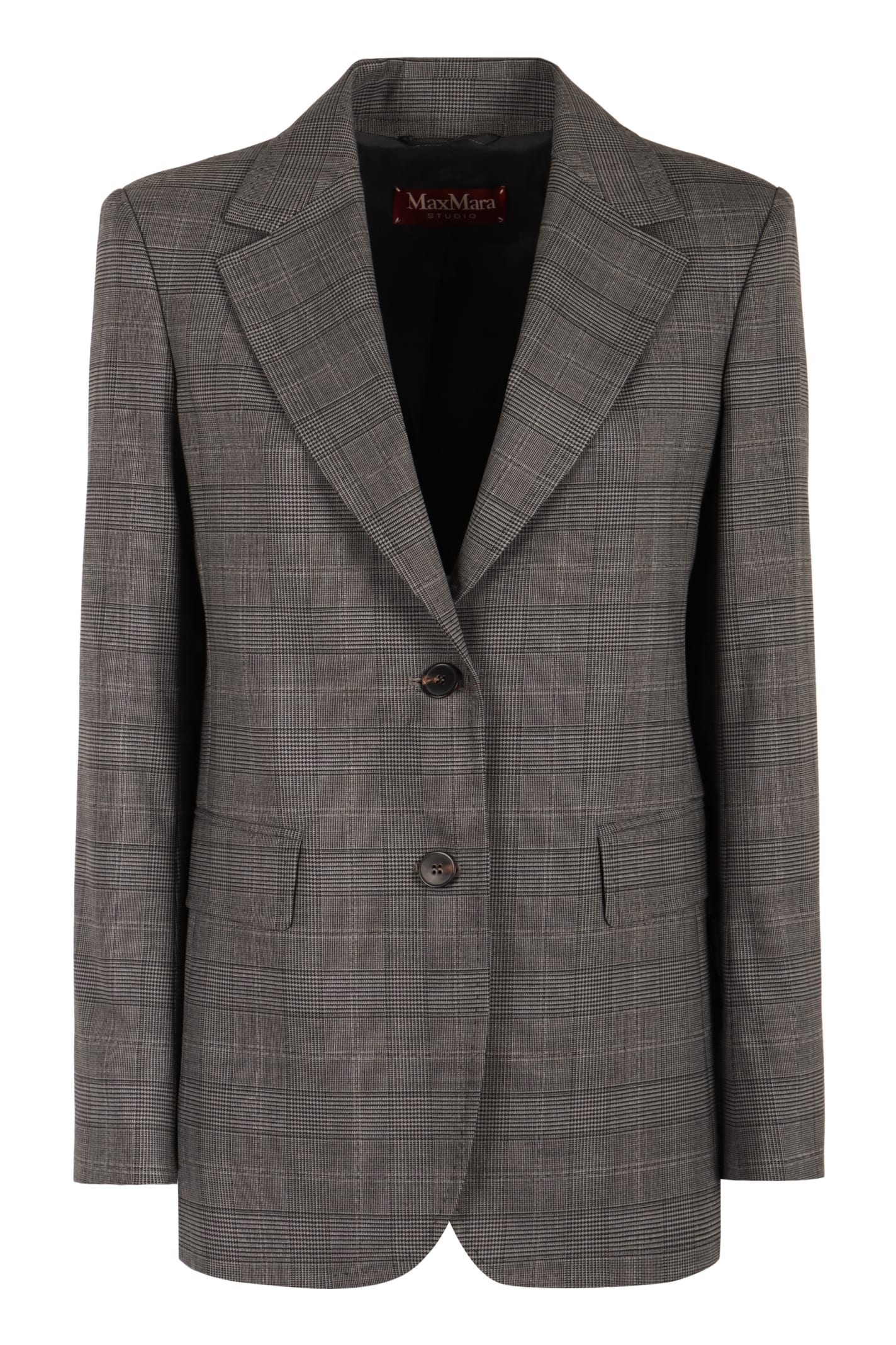 Shop Max Mara David Rince Of Wales Checked Jacket In Grey