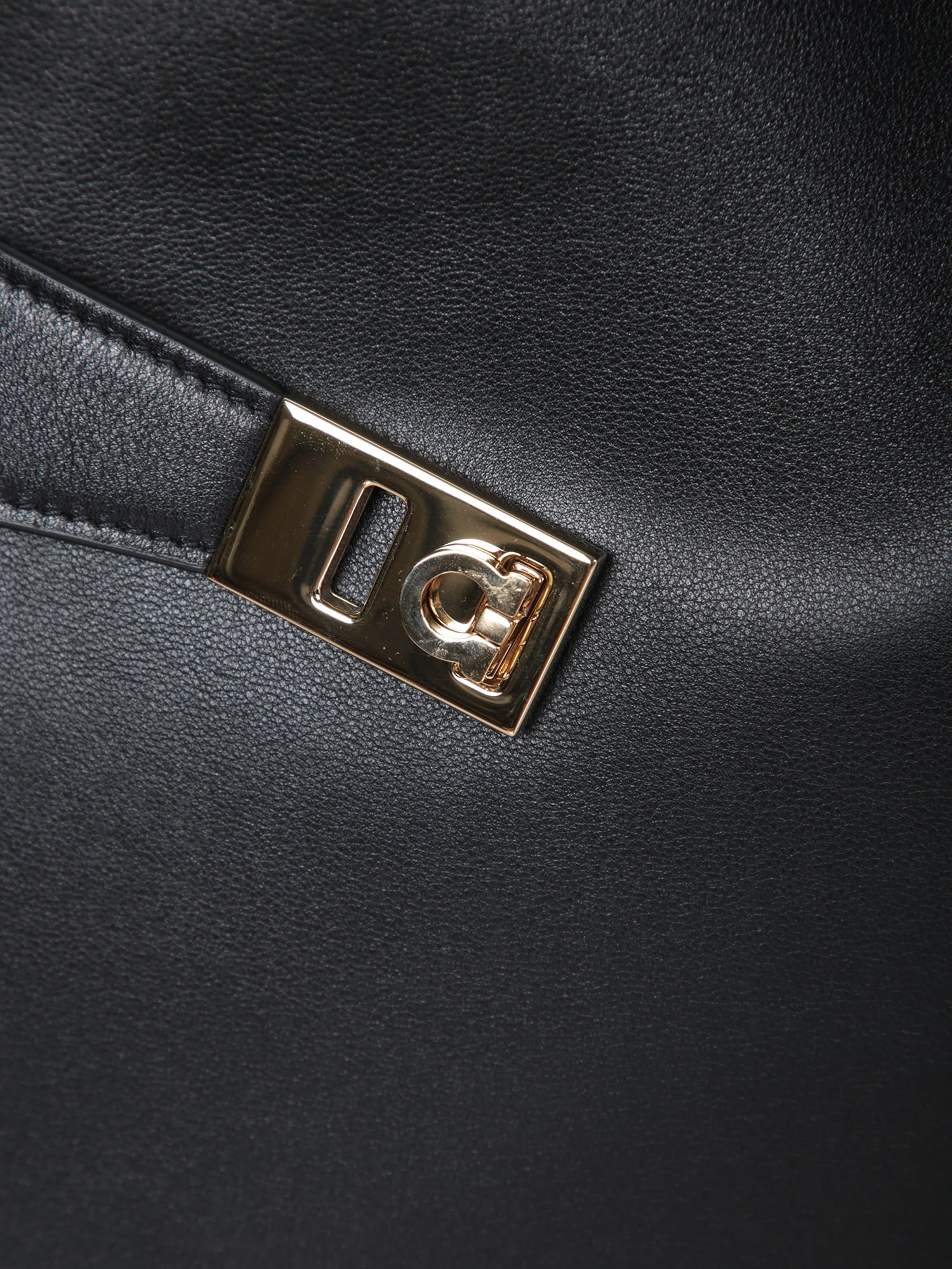 Ferragamo Hug Soft Black Bag In Black