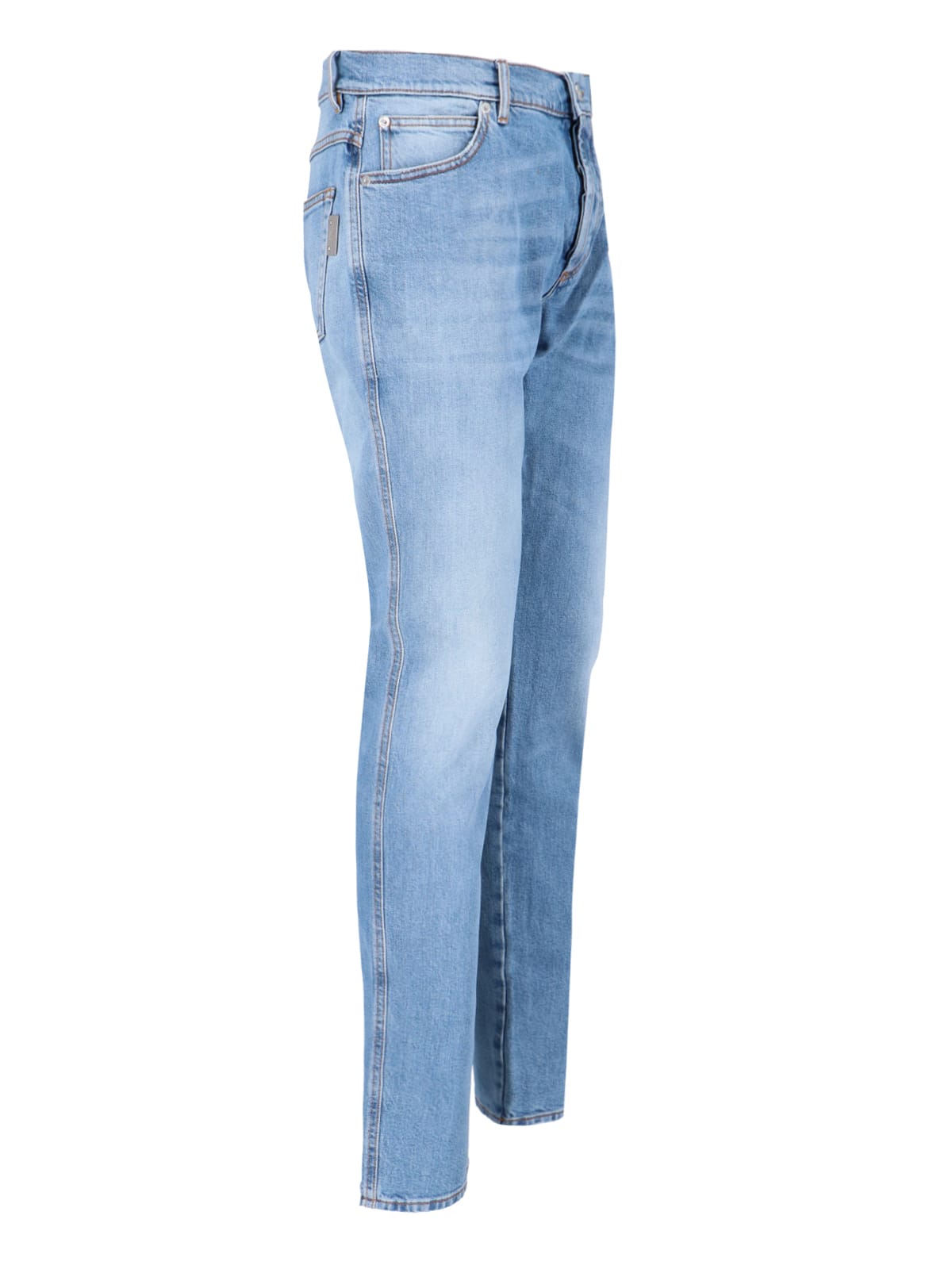Shop Balmain Straight Jeans In Light Blue