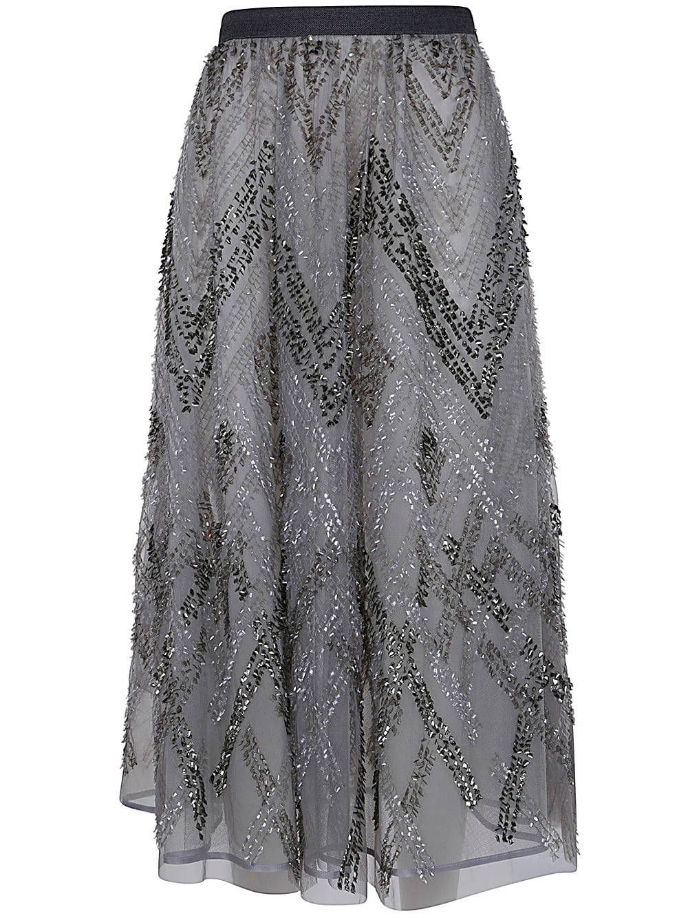 Shop Elisabetta Franchi Classic Skirt In Steel