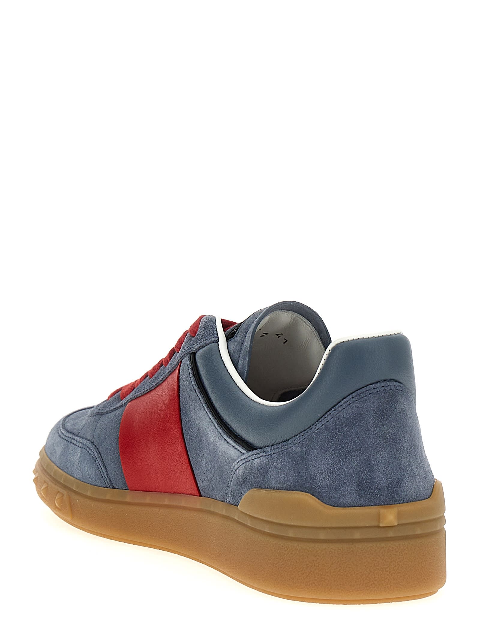 Valentino Garavani Men Upvillage Low Top Sneaker In Split Leather And Calfskin Nappa Leather In Multicolor
