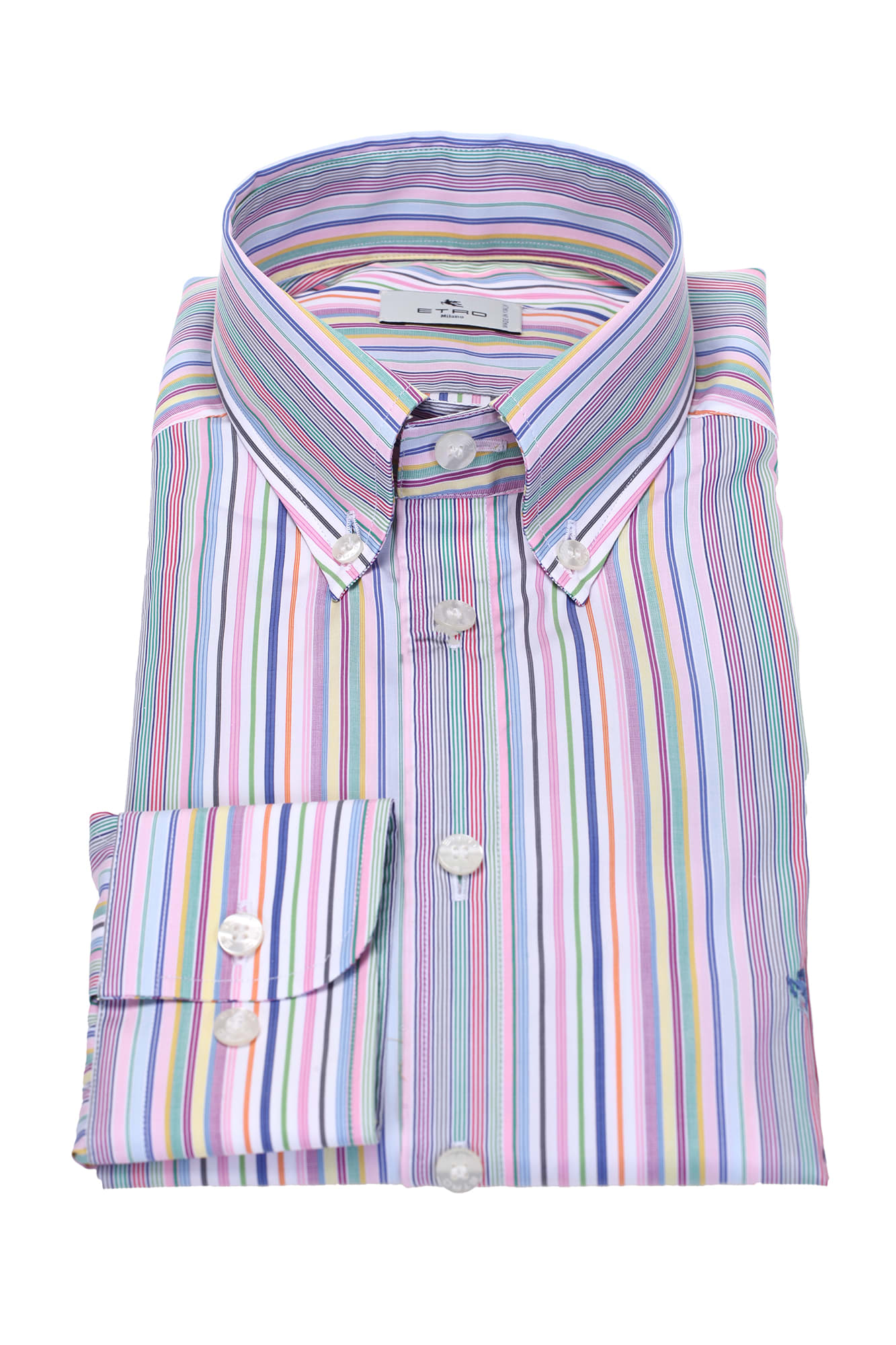 Etro Multicolored striped cotton shirt
