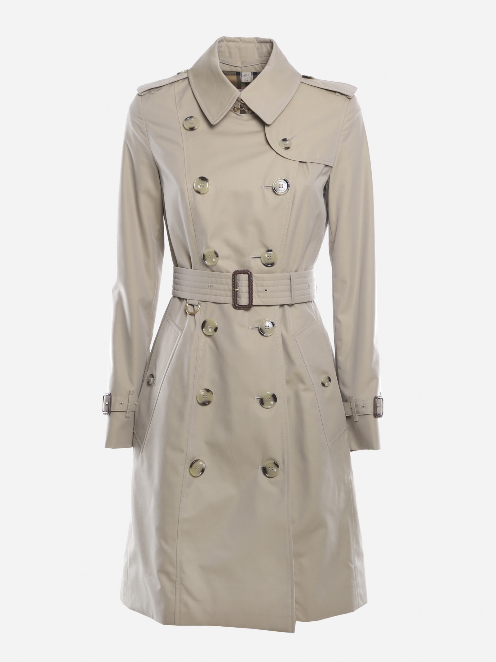 Photo of  Burberry Vintage Check Cotton Trench Coat- shop Burberry jackets online sales