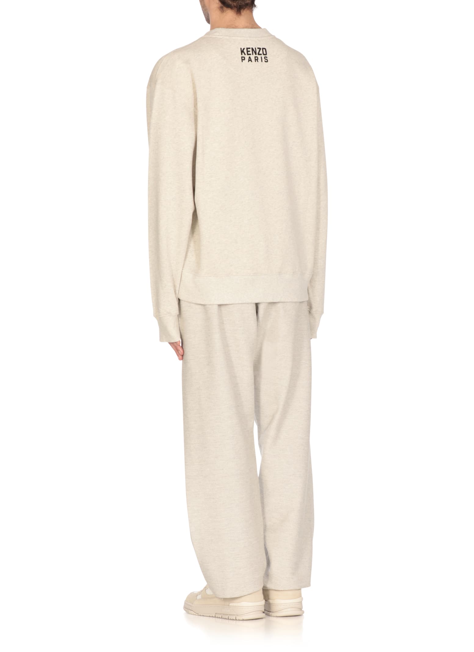Kenzo Tiger Embroidered Crewneck Sweatshirt In Grey