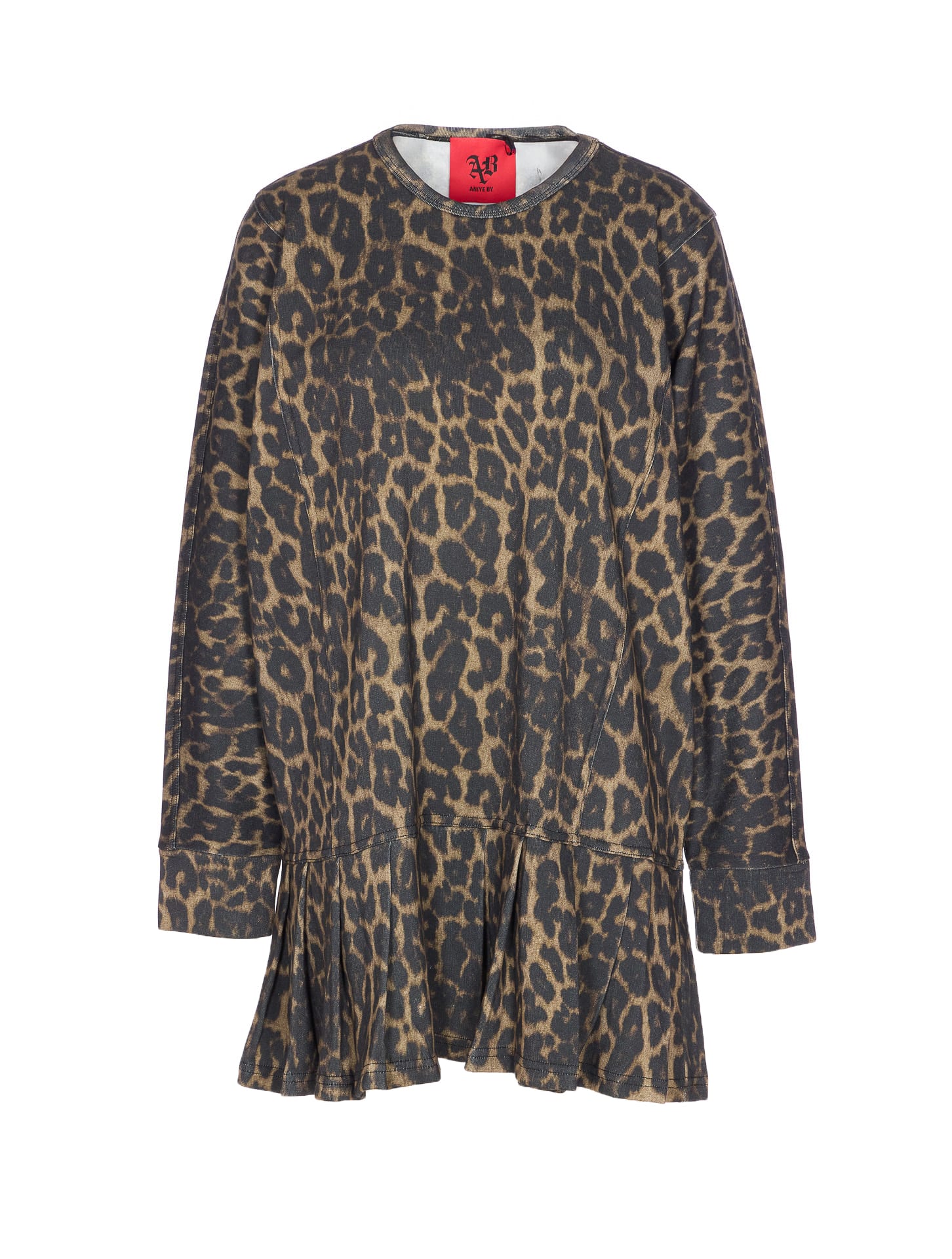 Aniye By Leopard Print Mini Dress In Brown