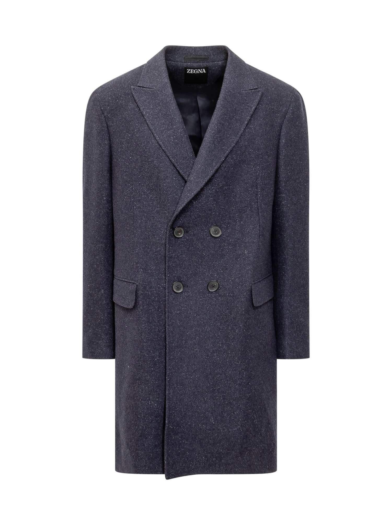 Shop Zegna Coat In Darkblue