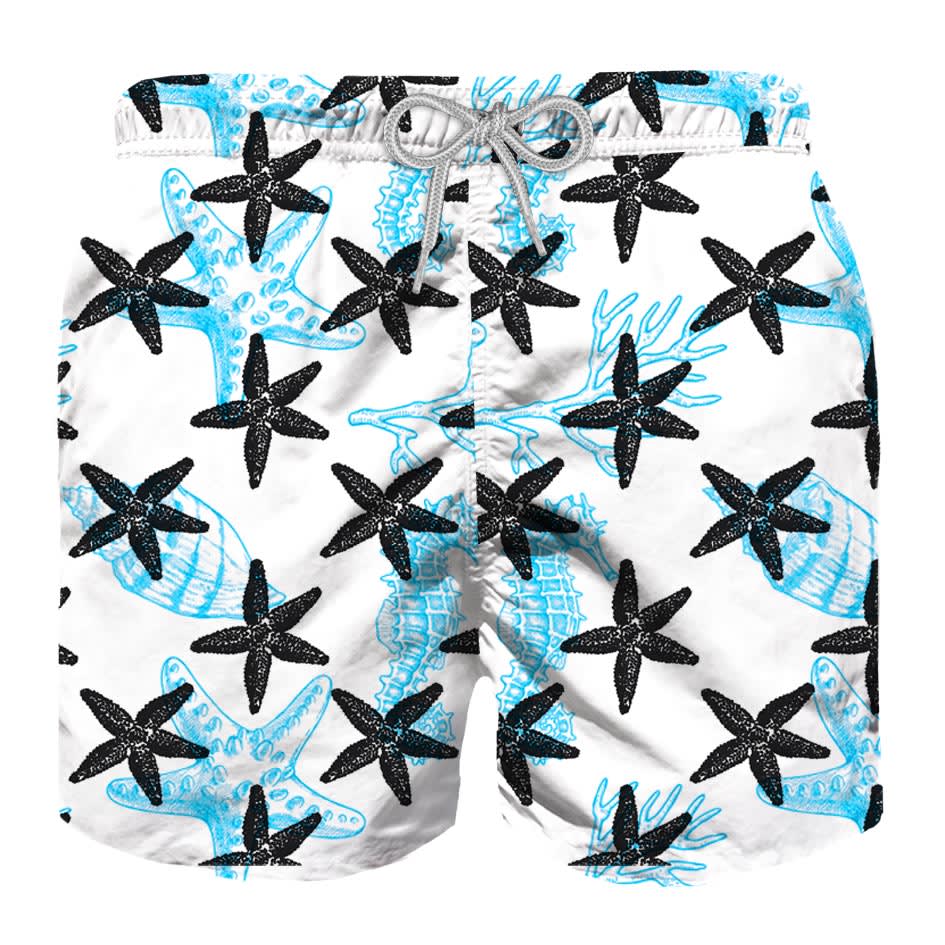 MC2 Saint Barth Velvet Starfish All Over Print Boys Light Swim Trunks