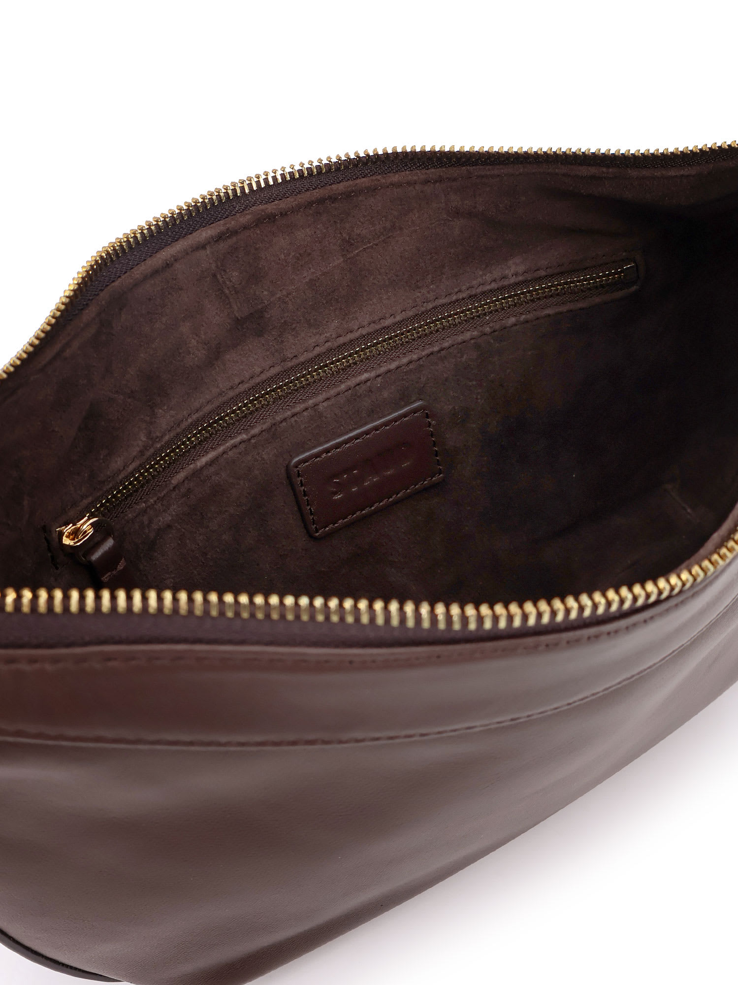 Staud Demy Leather Shoulder Bag With Adjustable Strap In Brown