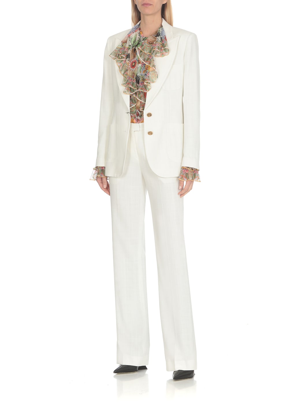 Shop Etro Logoed Buttons Blazer