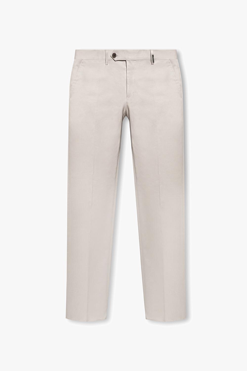 Cotton Pleat-front Trousers
