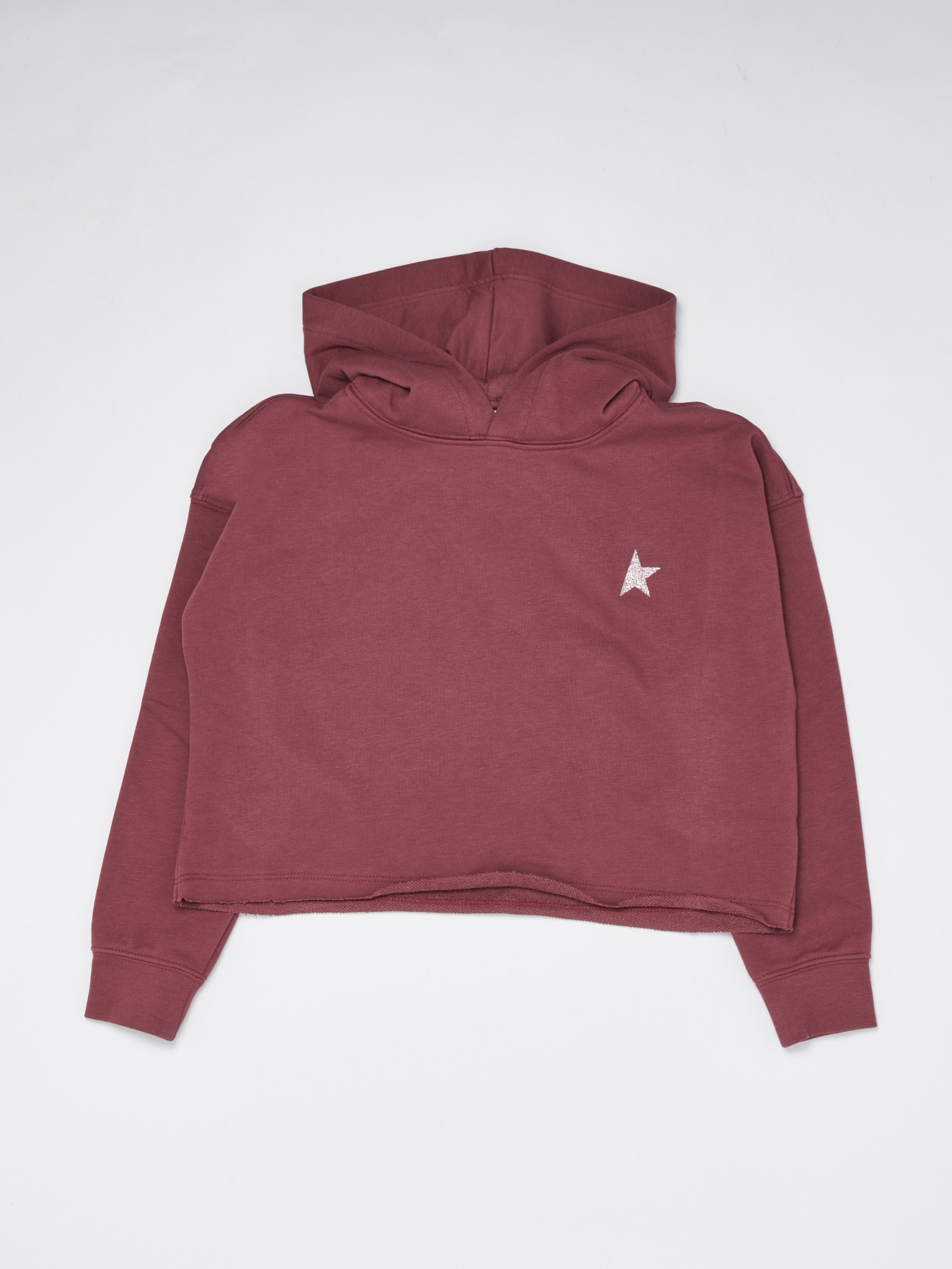 Golden Goose Star-print Cotton-blend Hoodie In Mosto