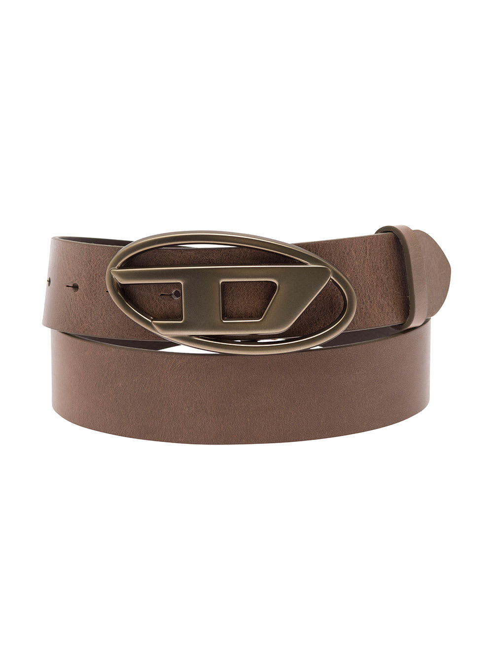 b-1dr Brown Belt With Oval D Buckle In Leather Man
