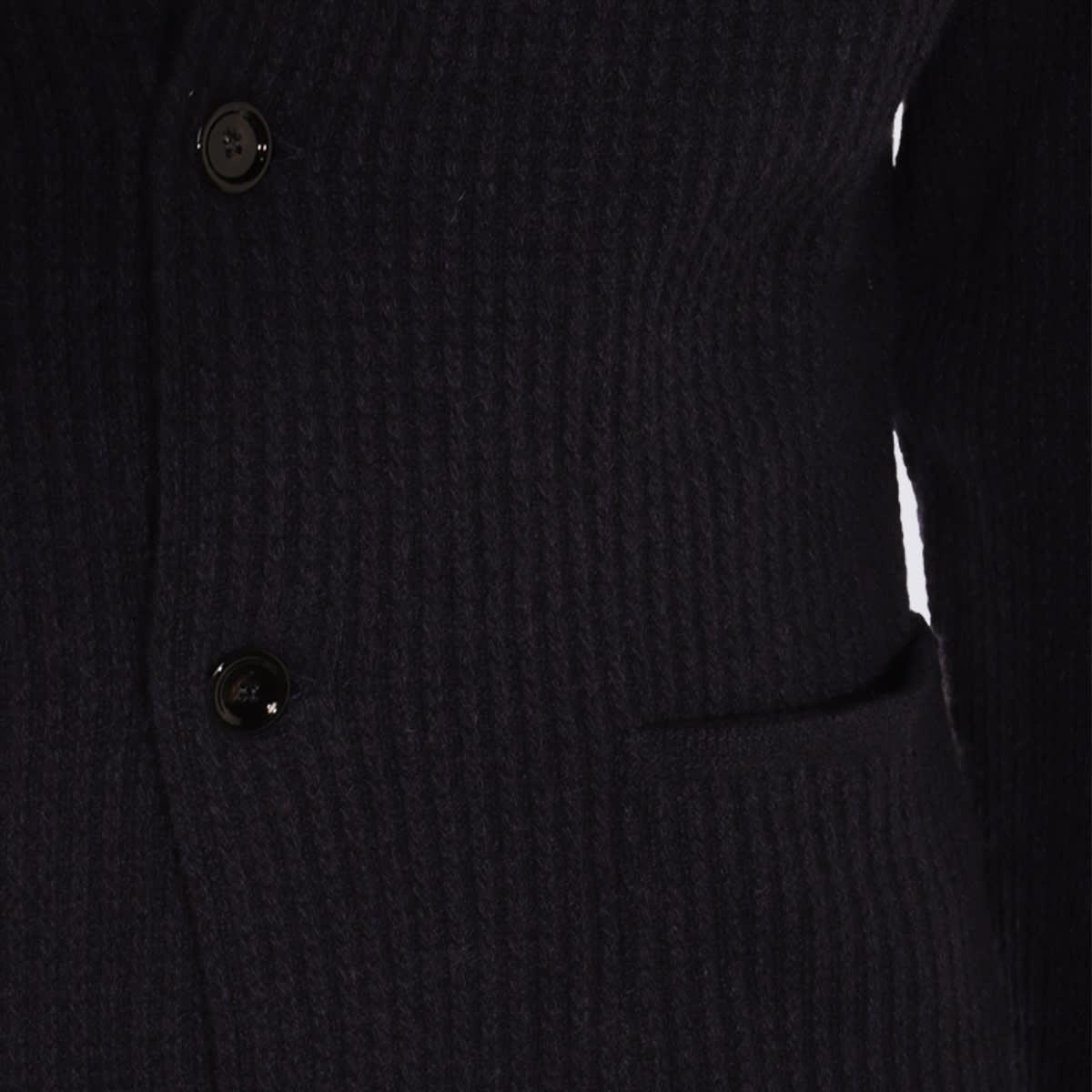 Lardini Ribbed Texture Notch Lapel Front Pockets In Black