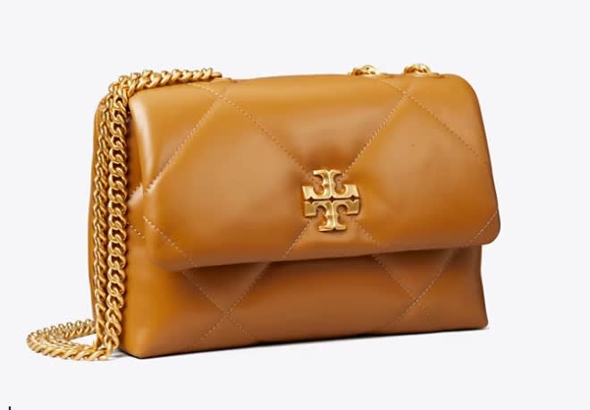 Shop Tory Burch Kira Small Brown Leather Crossbody Bag