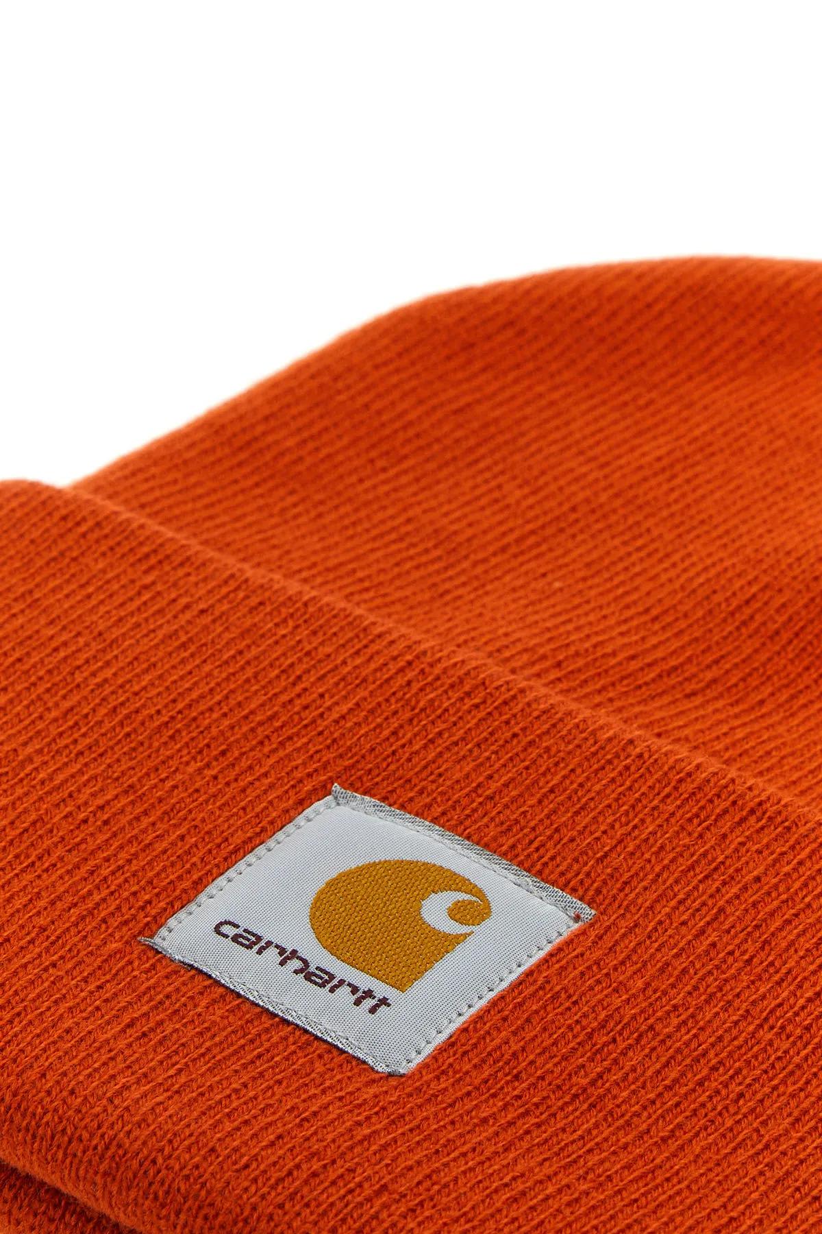 Shop Carhartt Dark Orange Acrylic Watch Hat In Brick