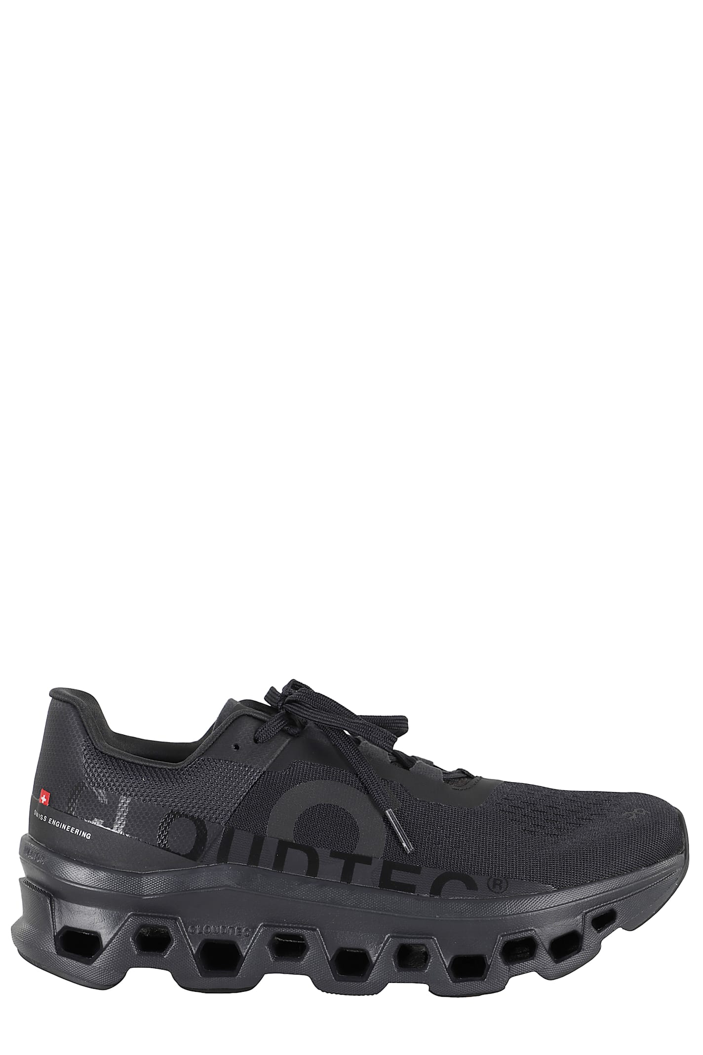 On Cloudmster Rubber-trimmed Mesh Running Sneakers In Black