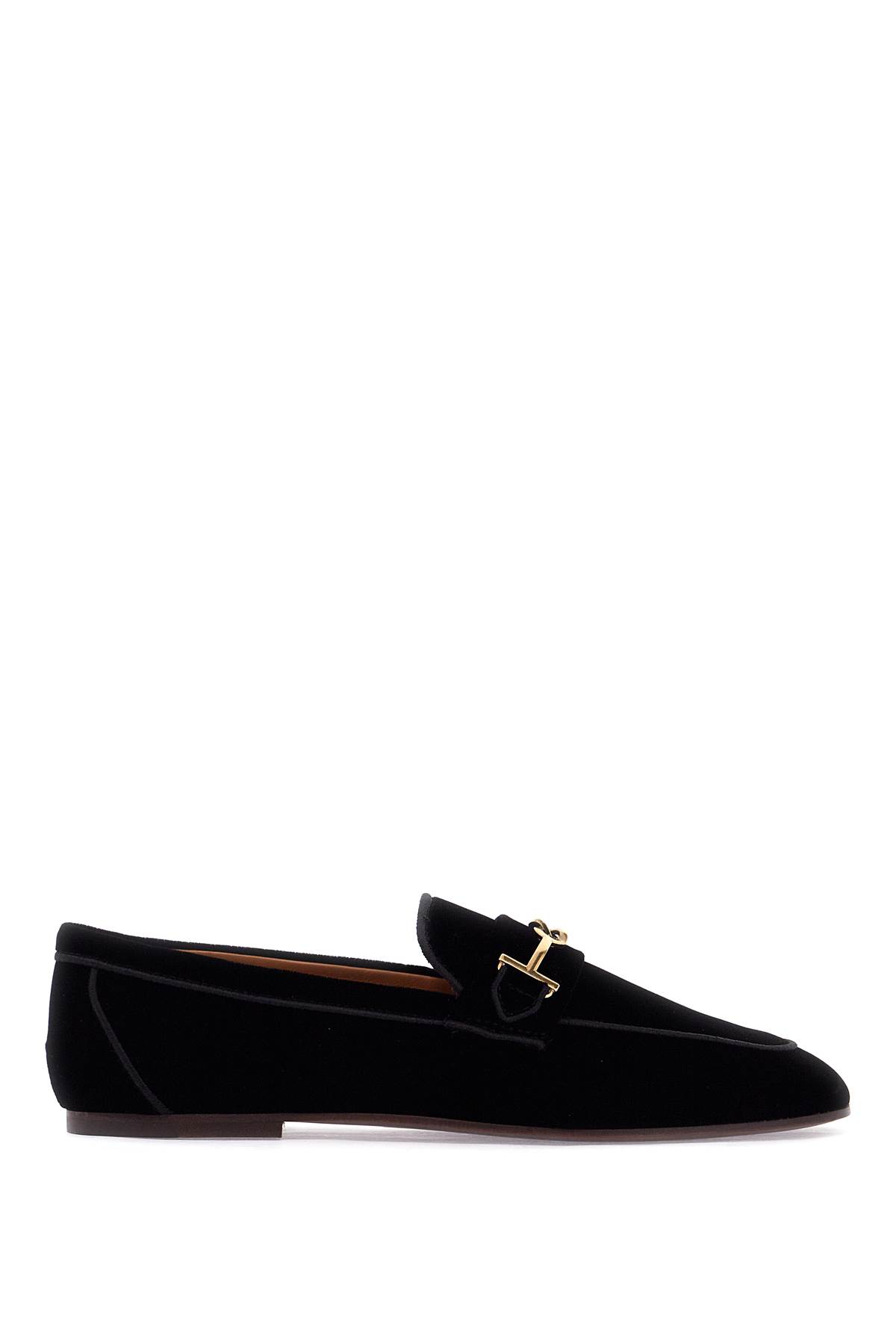 Shop Tod's Velvet Loafers For In Nero (black)