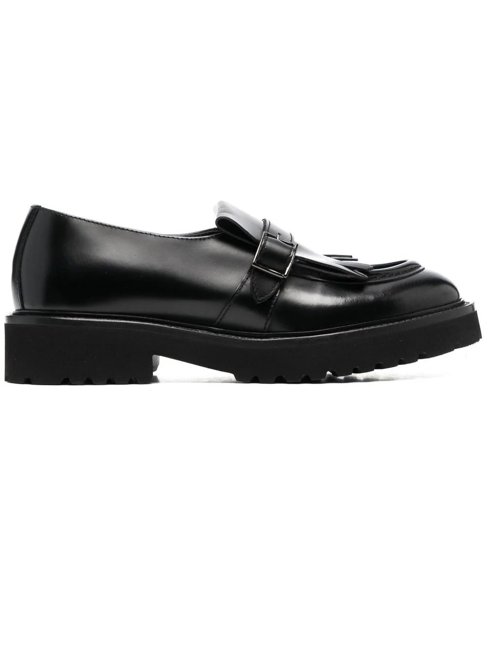 Shop Doucal's Black Calf Leather Loafer In Nero