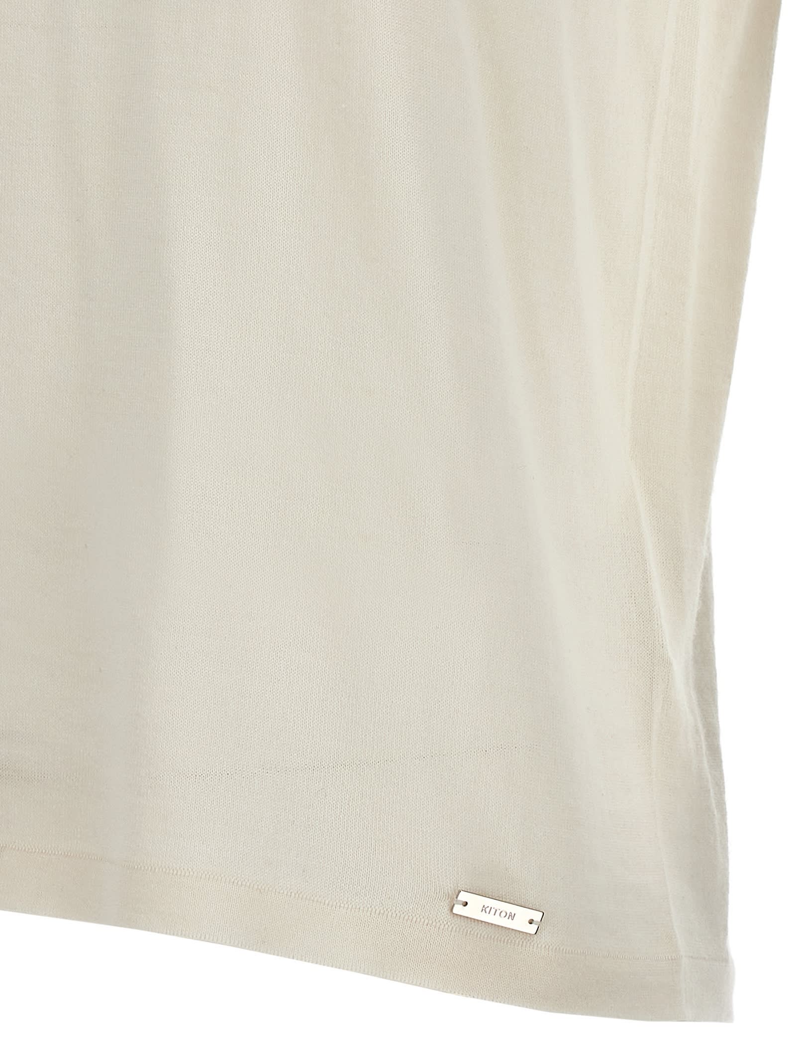 Shop Kiton Silk Cashmere T-shirt In White