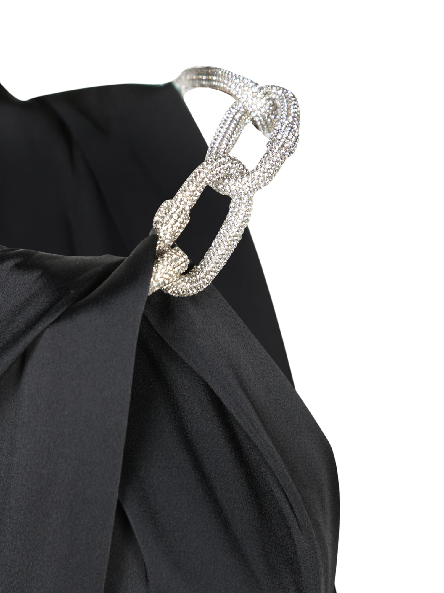 Shop Stella Mccartney Black Crystal Halter Long Dress