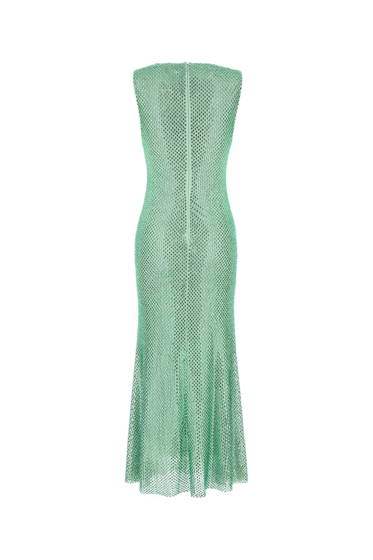 Self-portrait Mint Rhinestone Mesh Midi Dress Pf25101mg Green In Brown