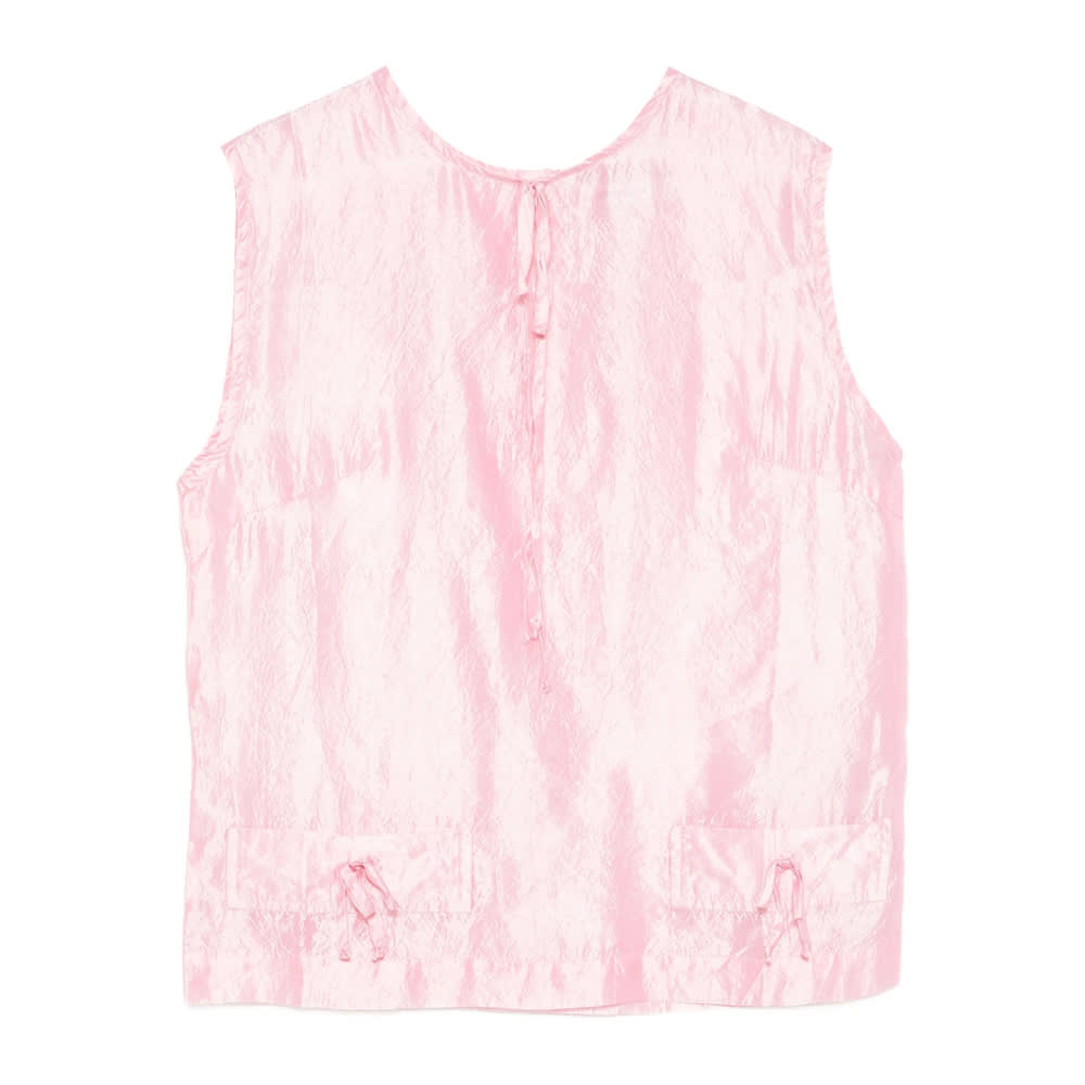 Gimaguas Twiggy Ribbon-detail Top In Pink