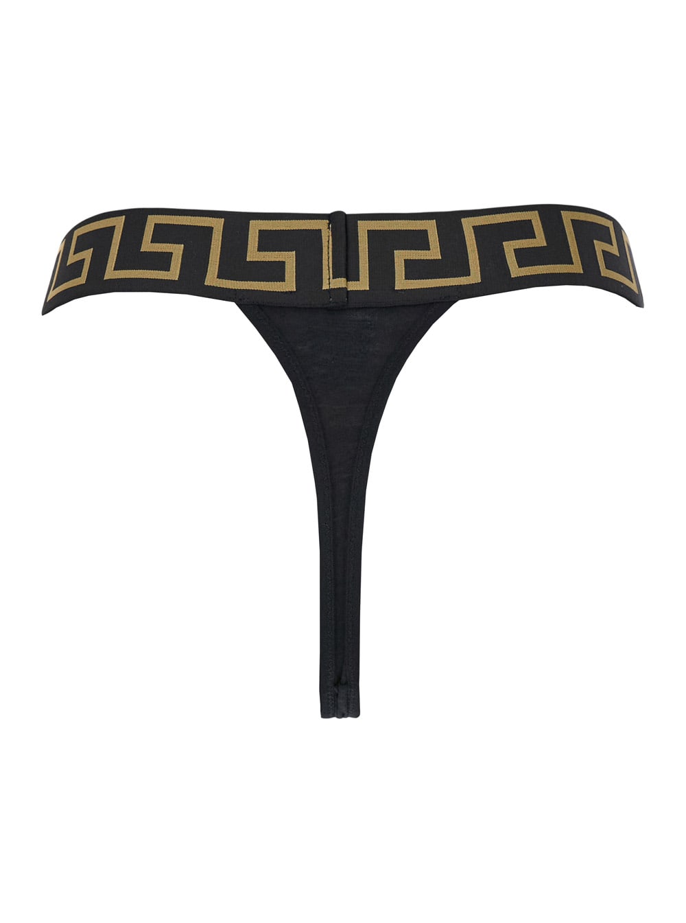 Versace Stretch Cotton Briefs With Logoed Elastic Band In Black