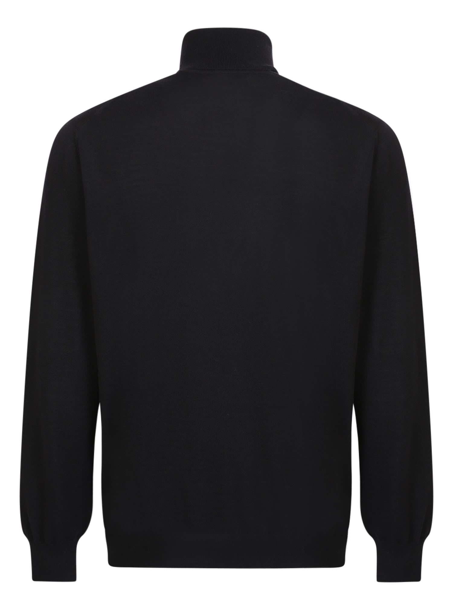 Shop Lardini High Neck Wool Sweater Black