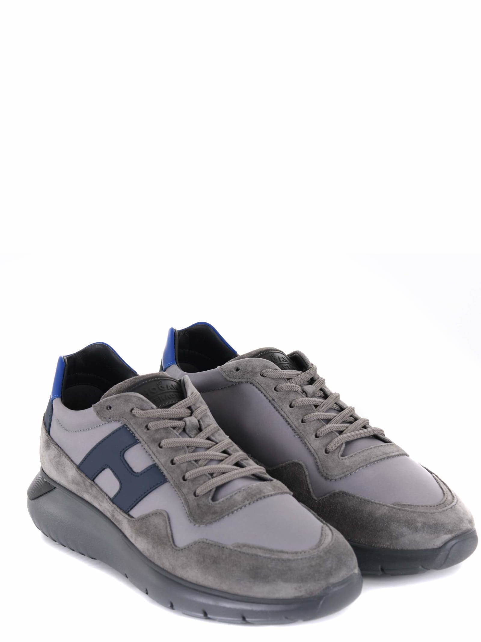 Shop Hogan Sneakers In Grigio/blu