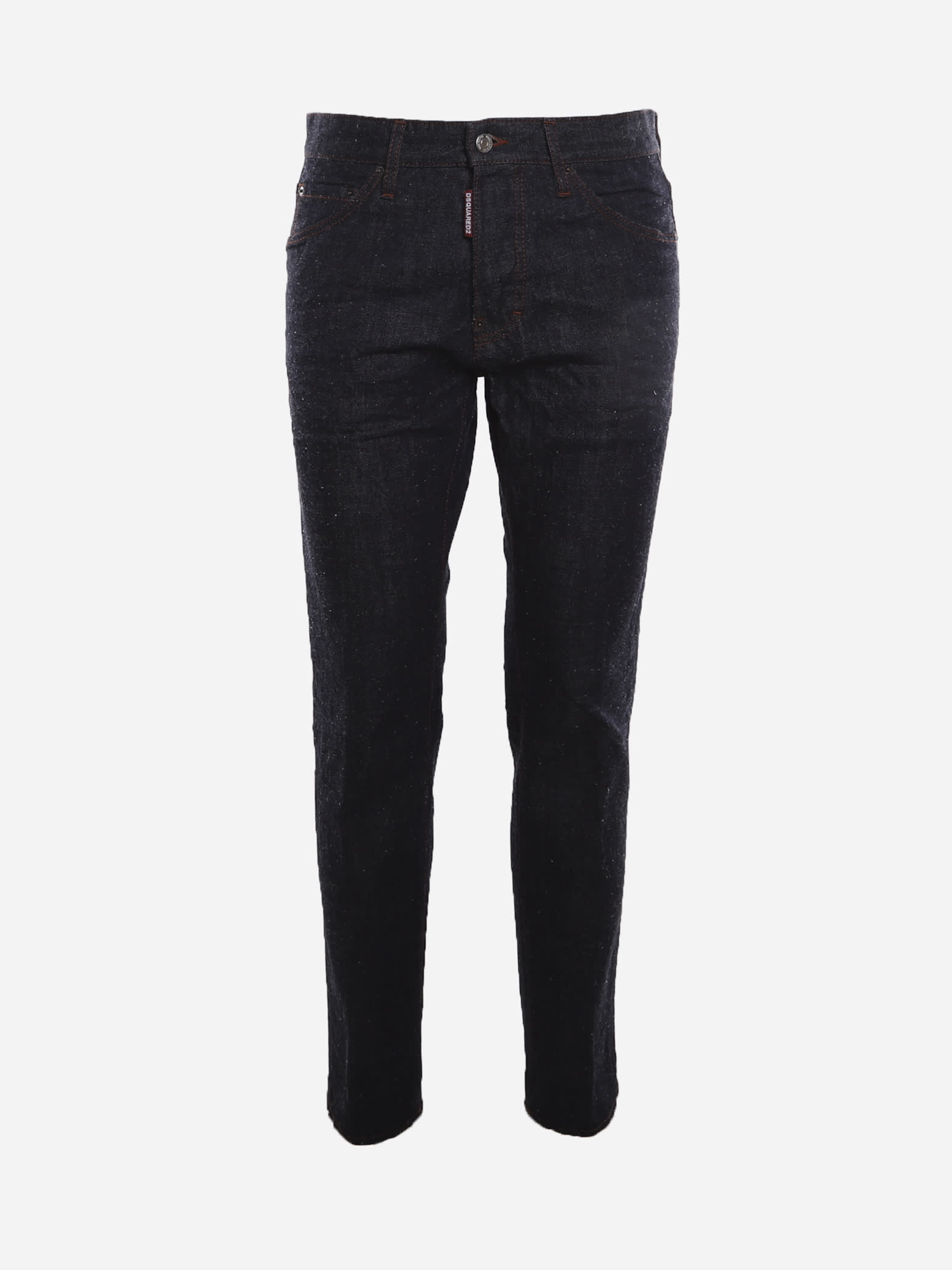 Dsquared2 Cotton Denim Jeans With Maxi Contrasting Logo Print