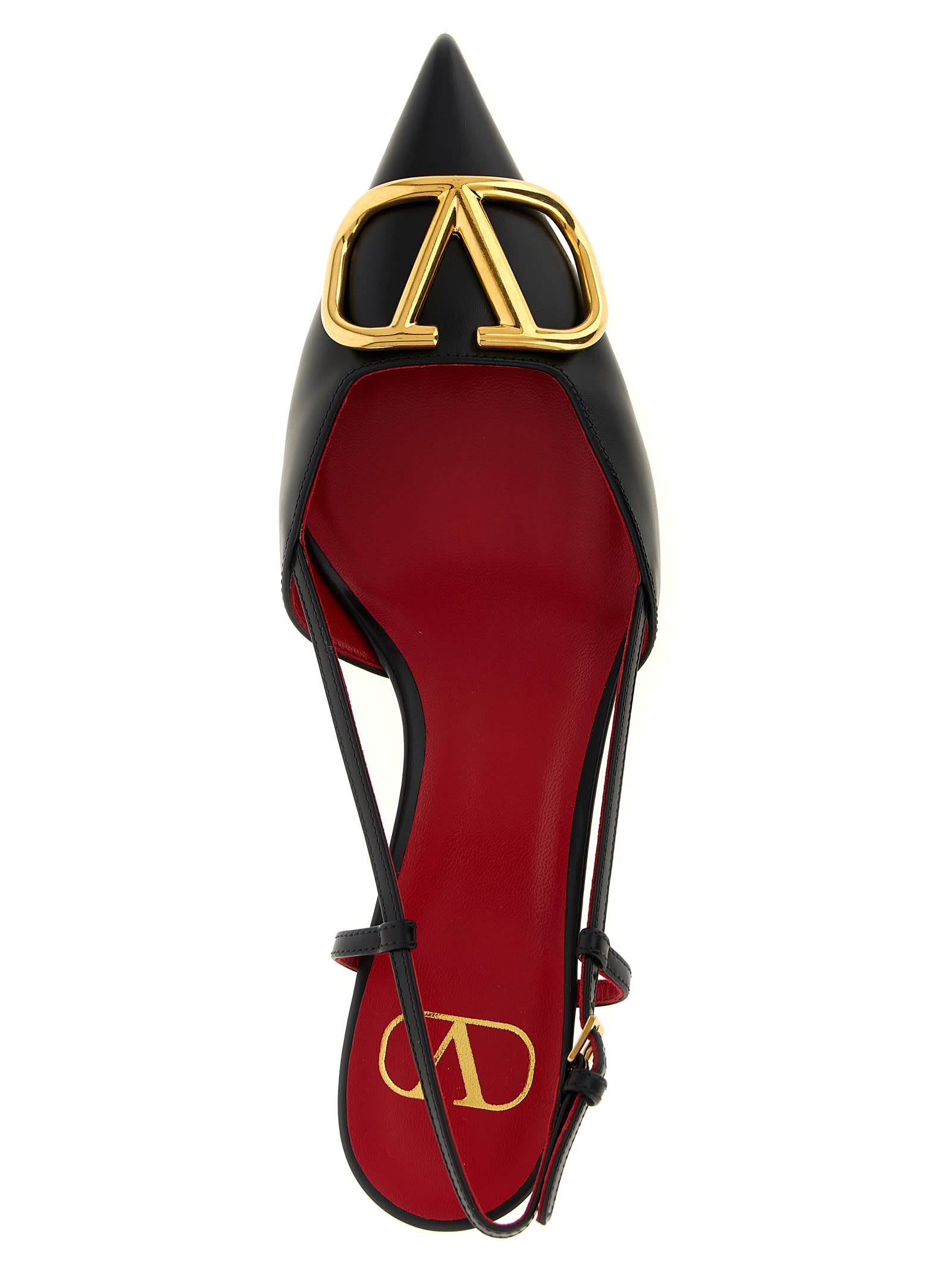 Valentino Vlogo 40 Velvet Slingback Pump In Black