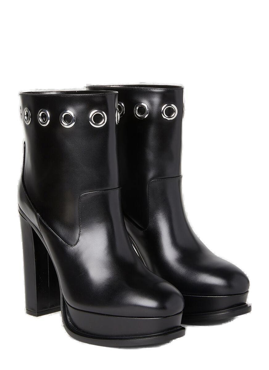 ALEXANDER MCQUEEN EYELET DETAILED PLATFORM BOOTS