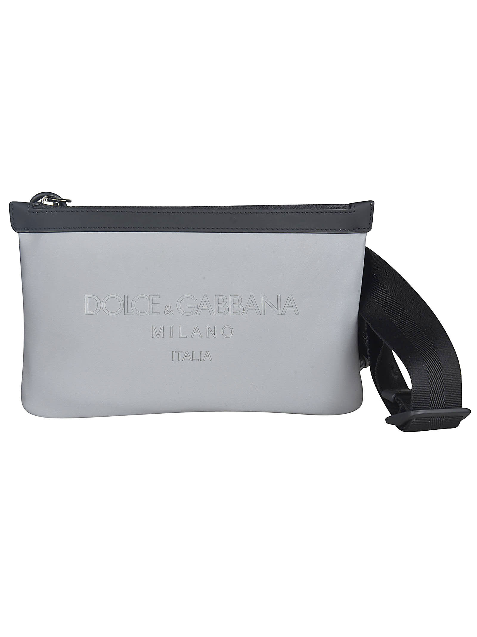 Dolce & Gabbana Logo Detail Detachable Strap Shoulder Bag In Grey