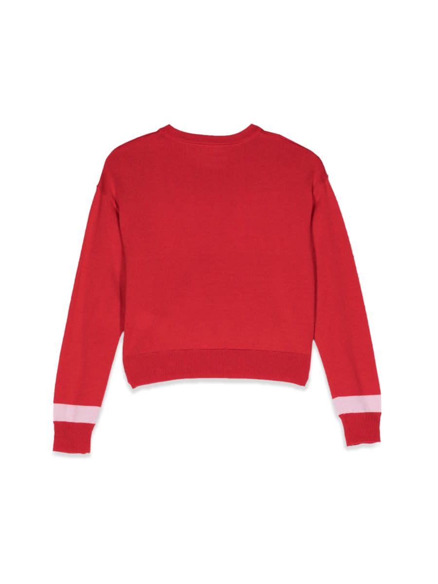 Shop N°21 Logo Crew Neck Pullover In Red