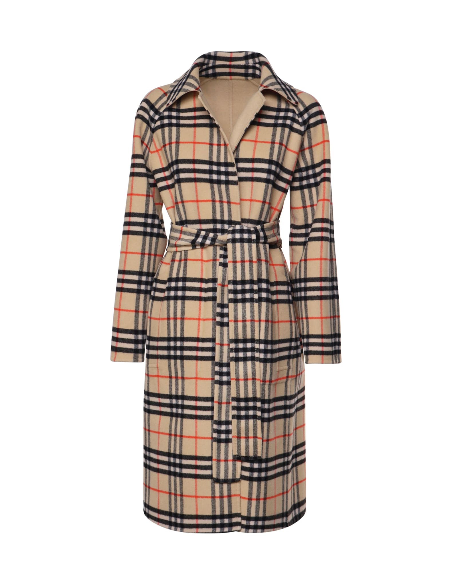 Shop Burberry Vintage Check Coat In Beige