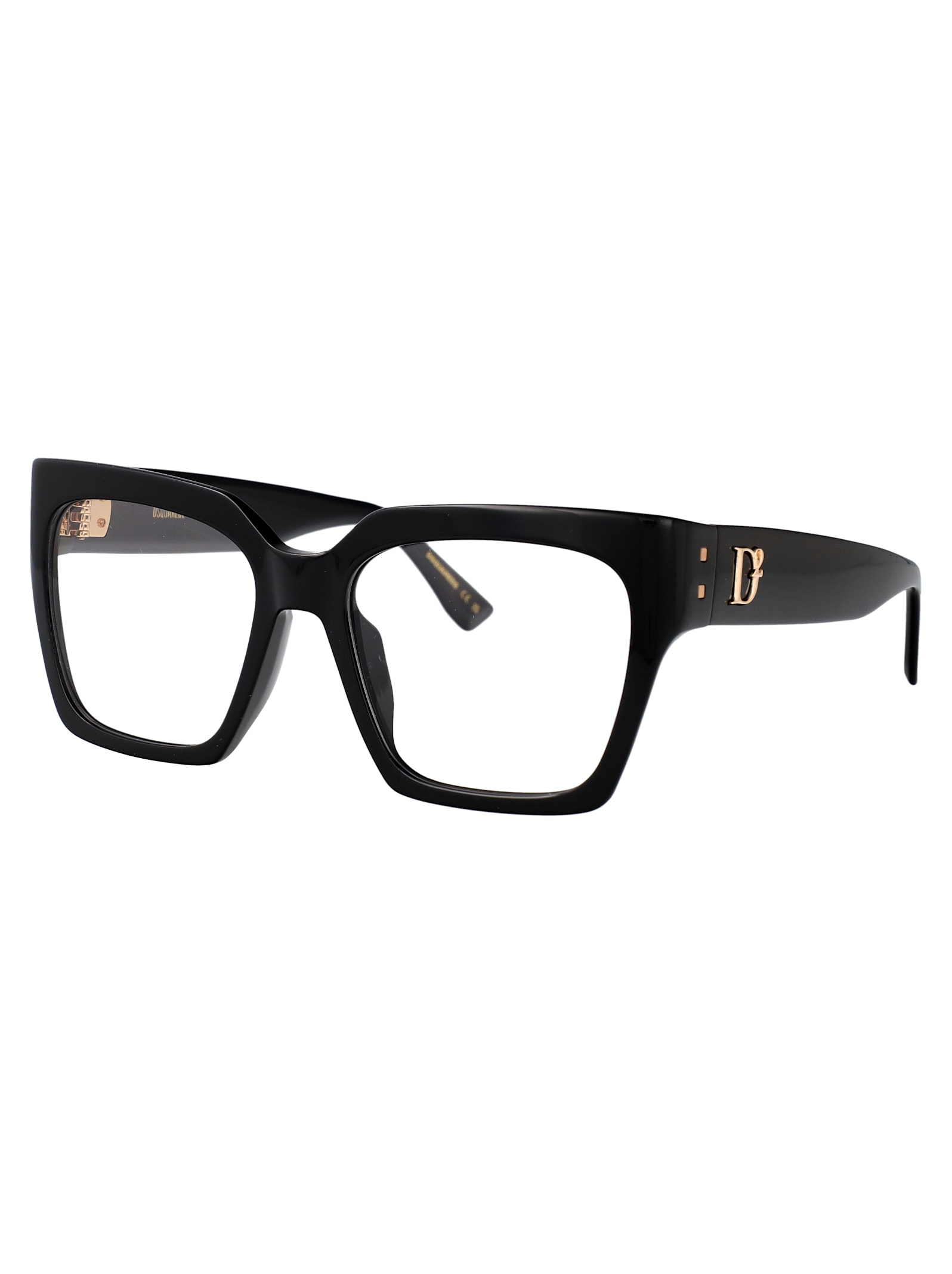 Dsquared2 Black Acetate Glasses In Black