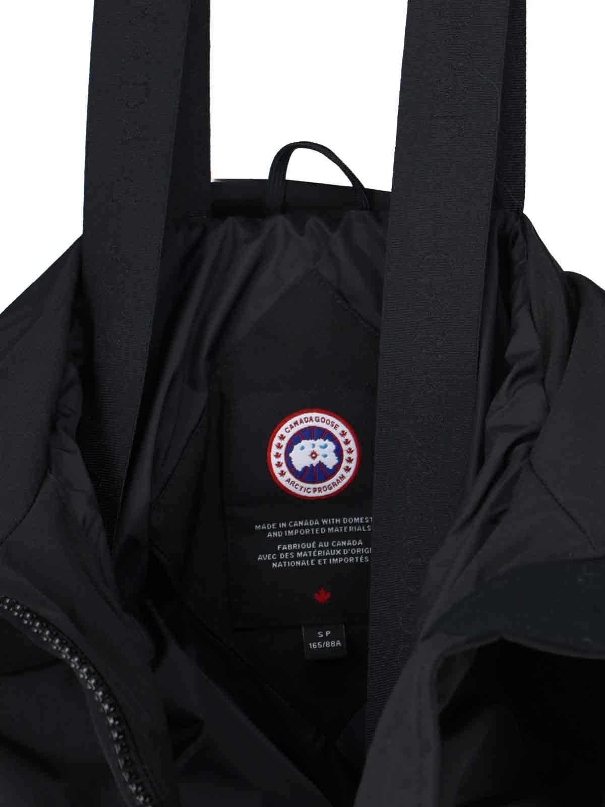 Canada Goose Hooded Quilted Jacket Long Sleeves In Black