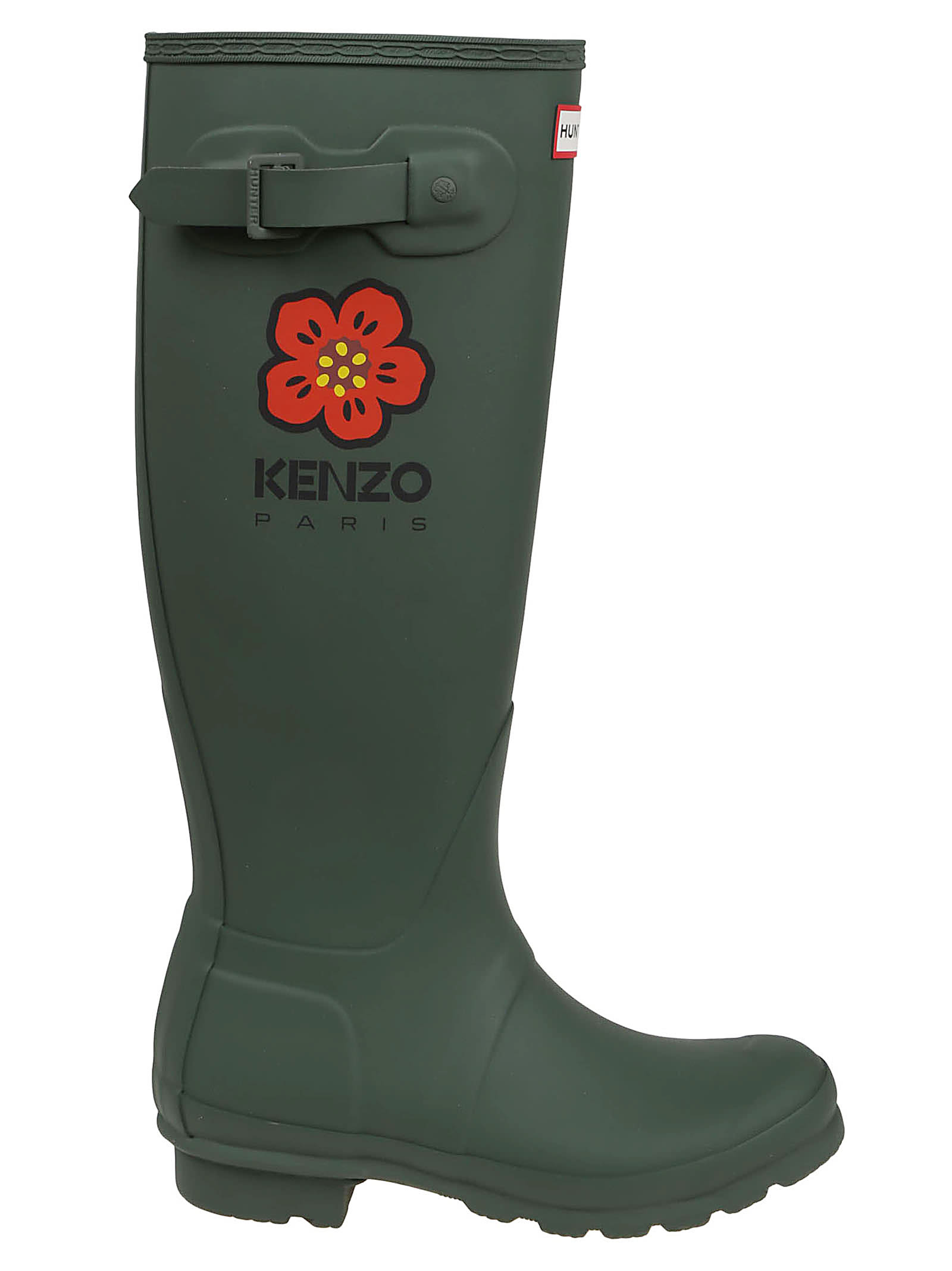 Kenzo X Hunter Boke Flower Rain Boots In Kaki Fonce
