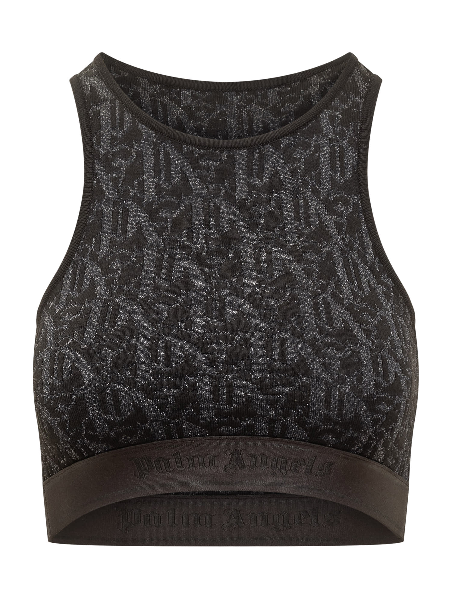 Shop Palm Angels Monogram Bra Top In Black