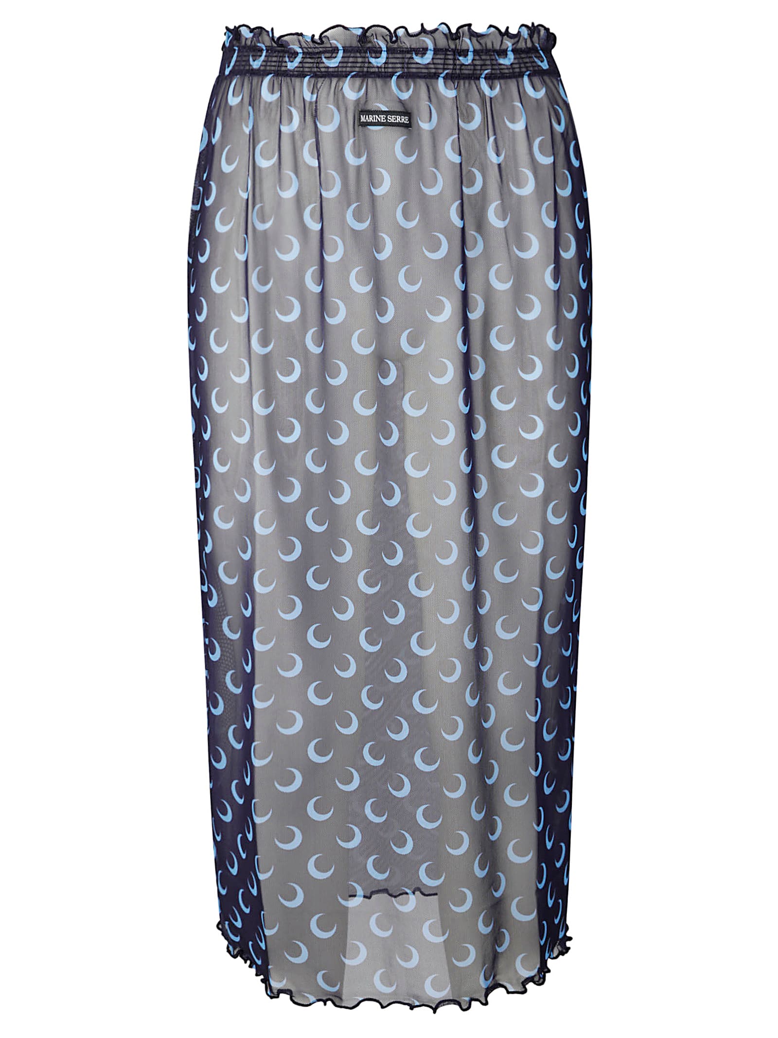 Moon Printed Mesh Midi Skirt