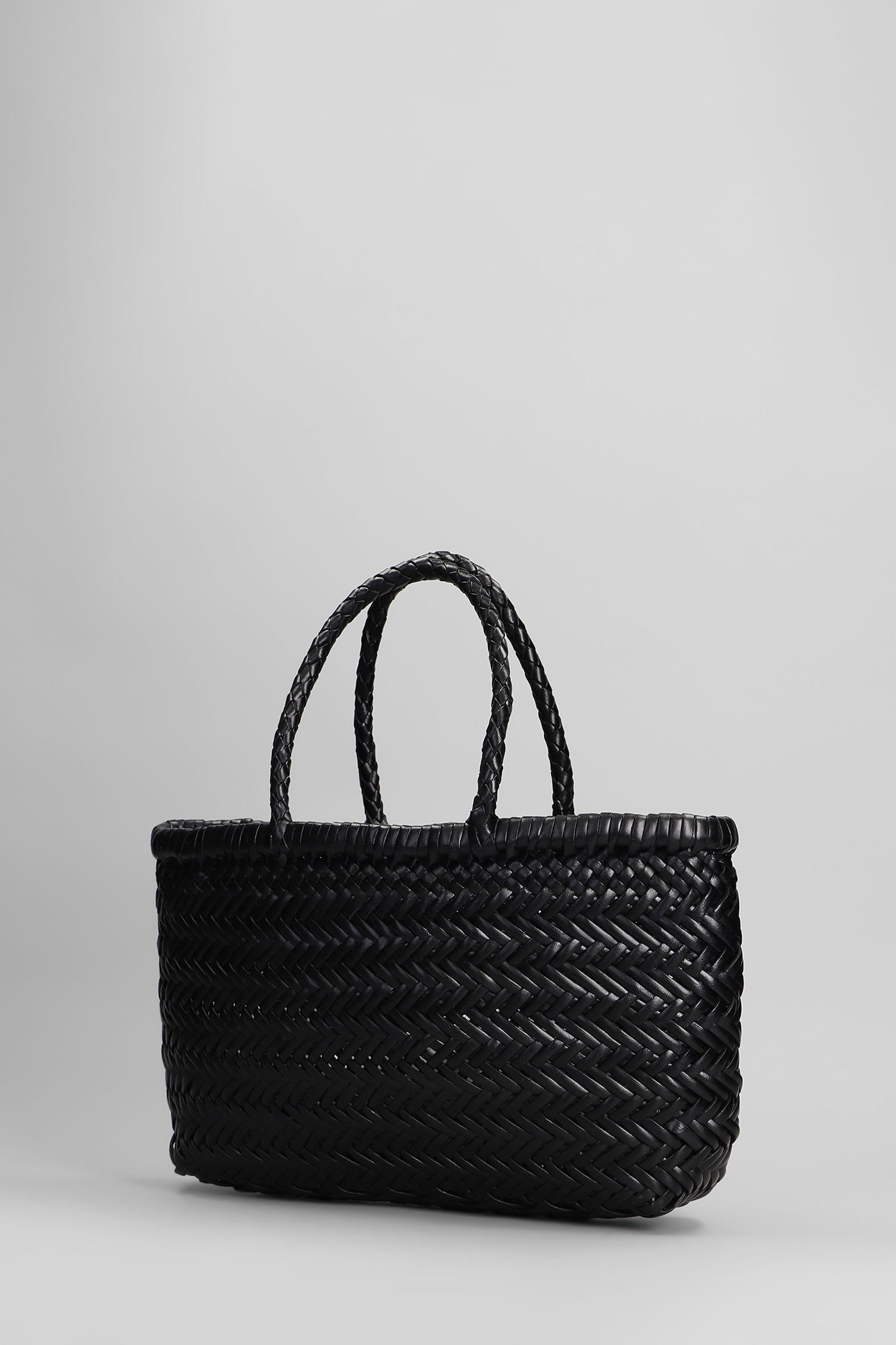Dragon Diffusion Mini Flat Gora Baskt Hand Bag In Black Leather In Black
