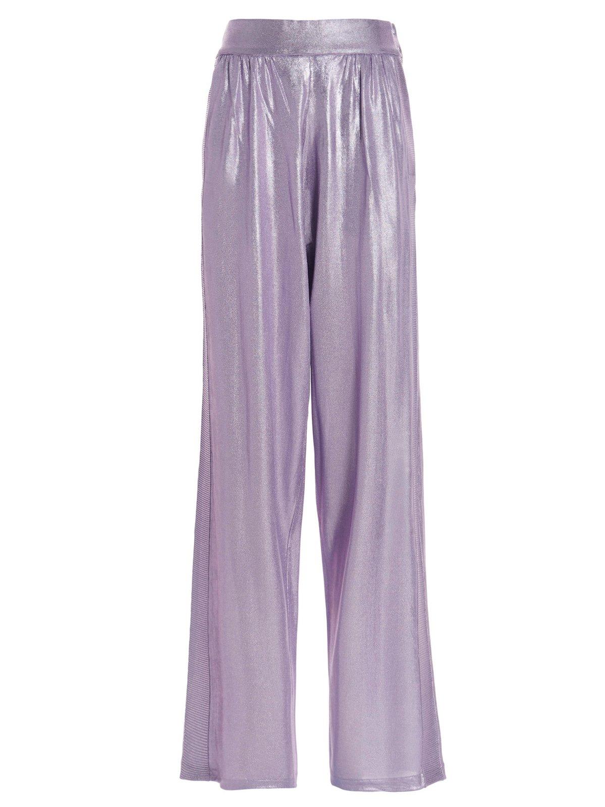 Shop Tom Ford High-rise Metallic Effect Trousers In Lilac