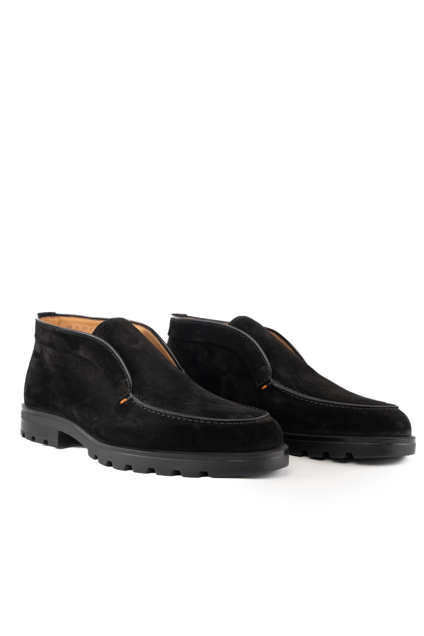 Shop Santoni Detroit Rock Suede Ankle Boots In Nero