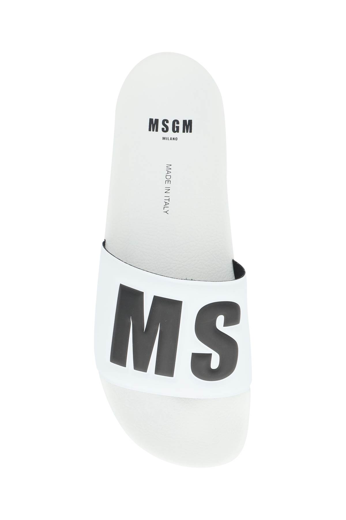 Shop Msgm Logo Slides In White (white)