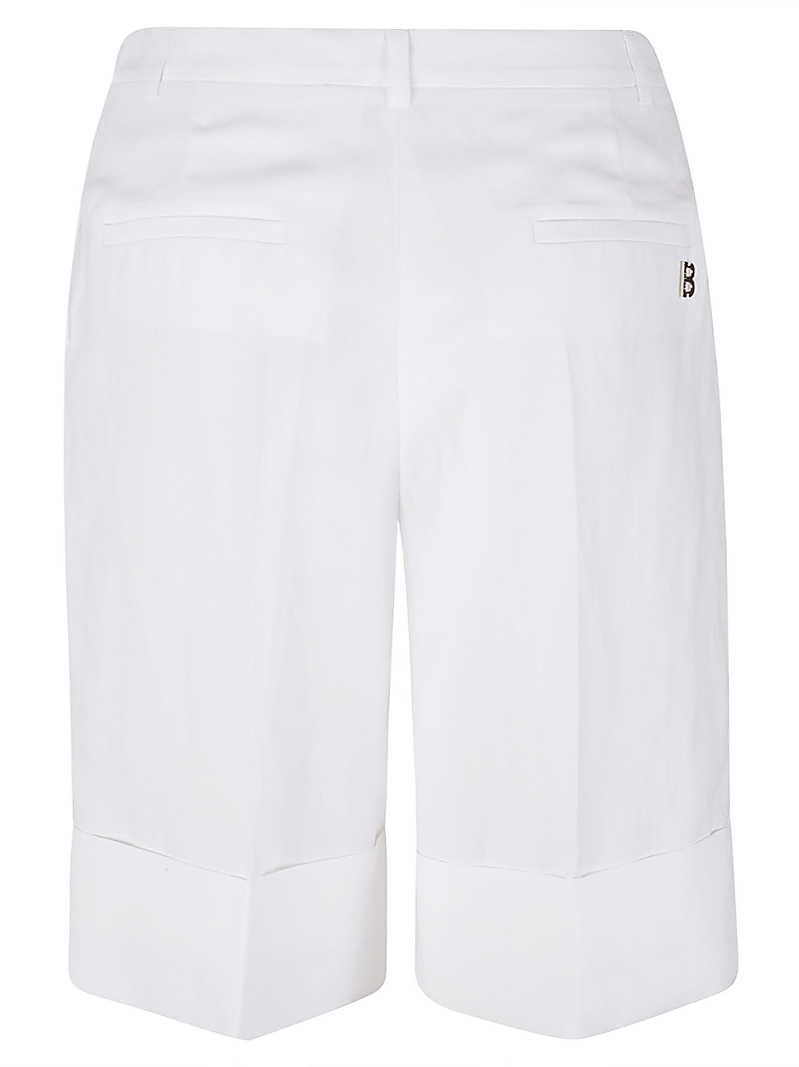 Blugirl Classic Plain Trouser Shorts In Gesso