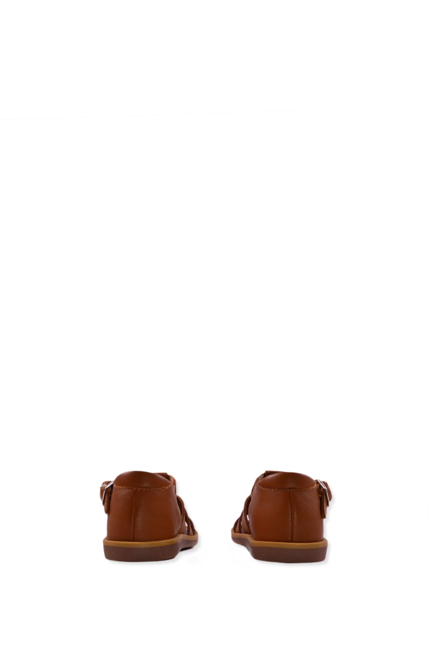 Shop Pom D'api Open Sandals In Smooth Leather In Brown