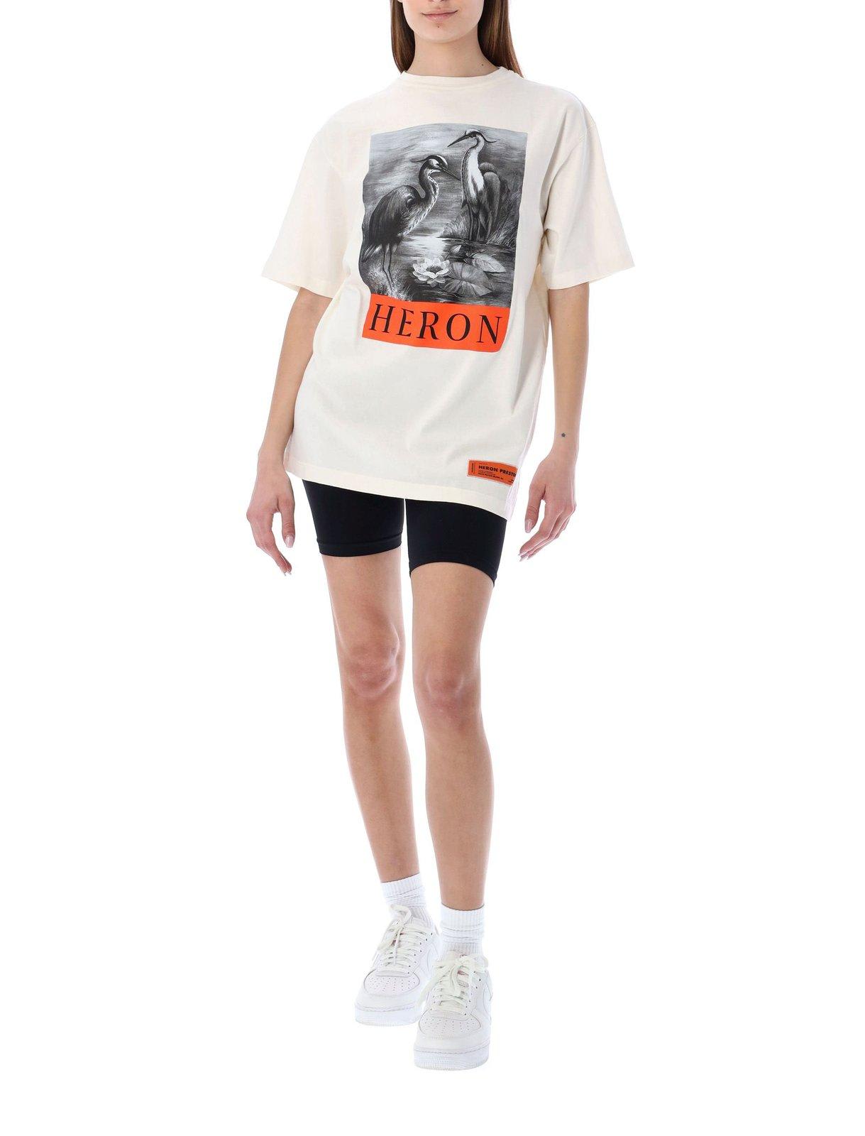 Shop Heron Preston Heron Printed Crewneck T-shirt In White